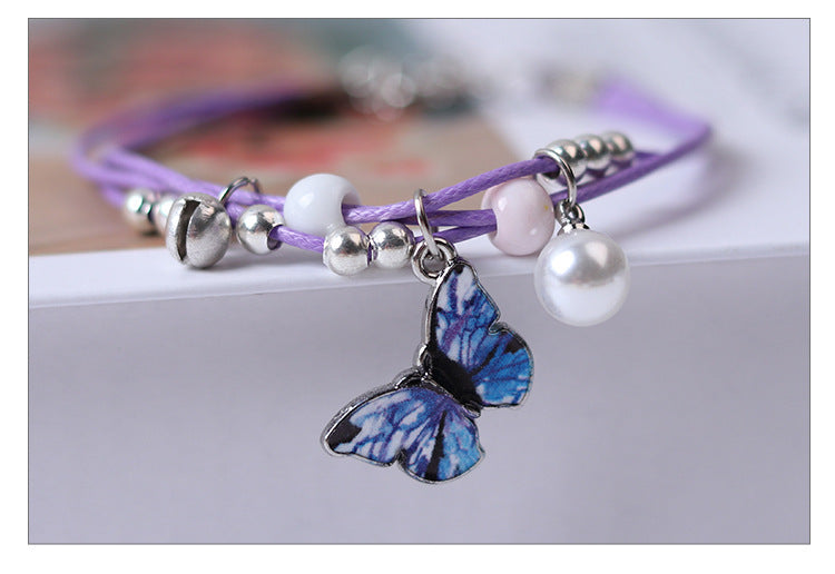 Women's Butterfly Pearl Couple Bracelet Angelwarriorfitness.com