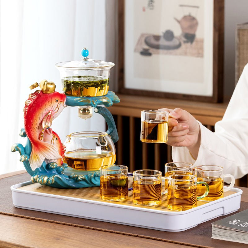 Home Living Room Induction Teapot Glass Automatic Tea Set Angelwarriorfitness.com